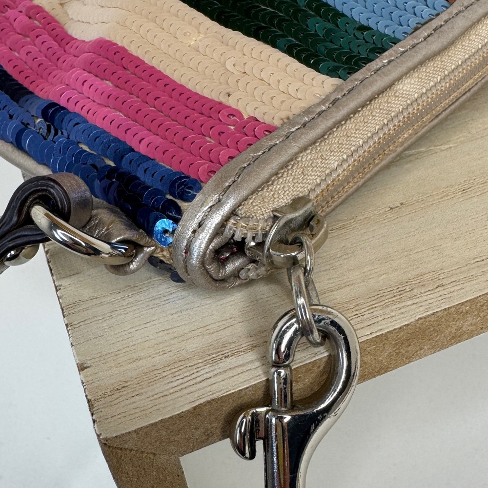 Coach Legacy Stripe Sequin Wristlet Y2K - Picture 4 of 8